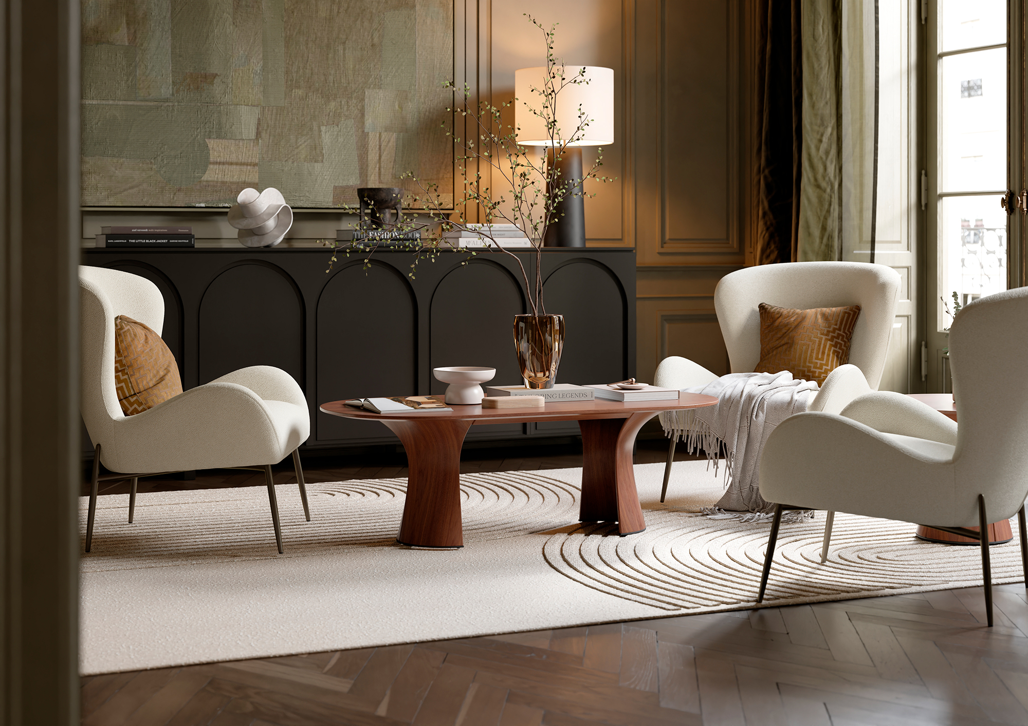 glam-lounge-chair-and-root-coffee-table